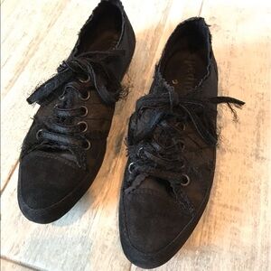 Pedro Garcia Suede Black Satin Liberty Sneakers EU 38 US 7.5